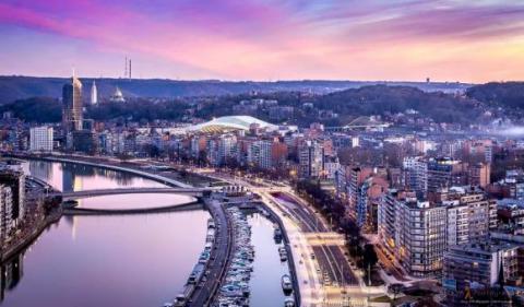 The city that gives rise to my Erasmus. The panorama of Liège at sunset.