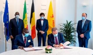 Signature des intentions en avril 2021 en présence du Président du Sénégal, Macky Sall, du Ministre-Président du Gouvernement wallon, Elio Di Rupo et du Ministre de l'Economie Willy Borsus Signature des intentions en avril 2021 en présence du Président du Sénégal, Macky Sall, du Ministre-Président du Gouvernement wallon, Elio Di Rupo et du Ministre de l'Economie Willy Borsus