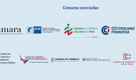 Logos des Chambres européennes représentées dans EuroCámaras au Pérou.
