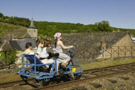 Draisine ride between Sosoye and Falaën, two beautiful villages in Wallonia