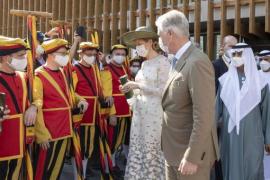The King and Queen of Belgium greeted the Ommegang present for Belgian National Day at the Dubai Expo. The King and Queen of Belgium greeted the Ommegang present for Belgian National Day at the Dubai Expo.